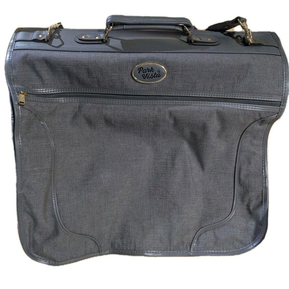 Park Vista Vintage Expanding Garment Bag - 40" - 4 Pocket & 2 Hanger - EUC